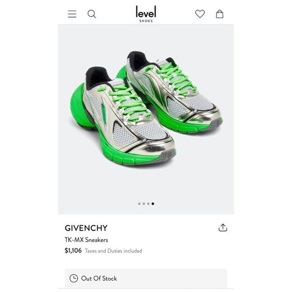 NWT GIVENCHY TK-MX Metallic Slip-Resistant Mesh Running Sneakers Size FR… - Picture 2 of 13